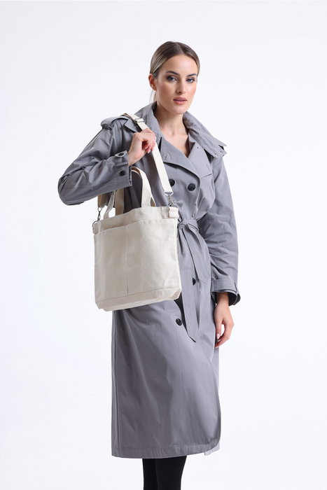 Zoozie Bags Bolso Tote de Lona Color Crema